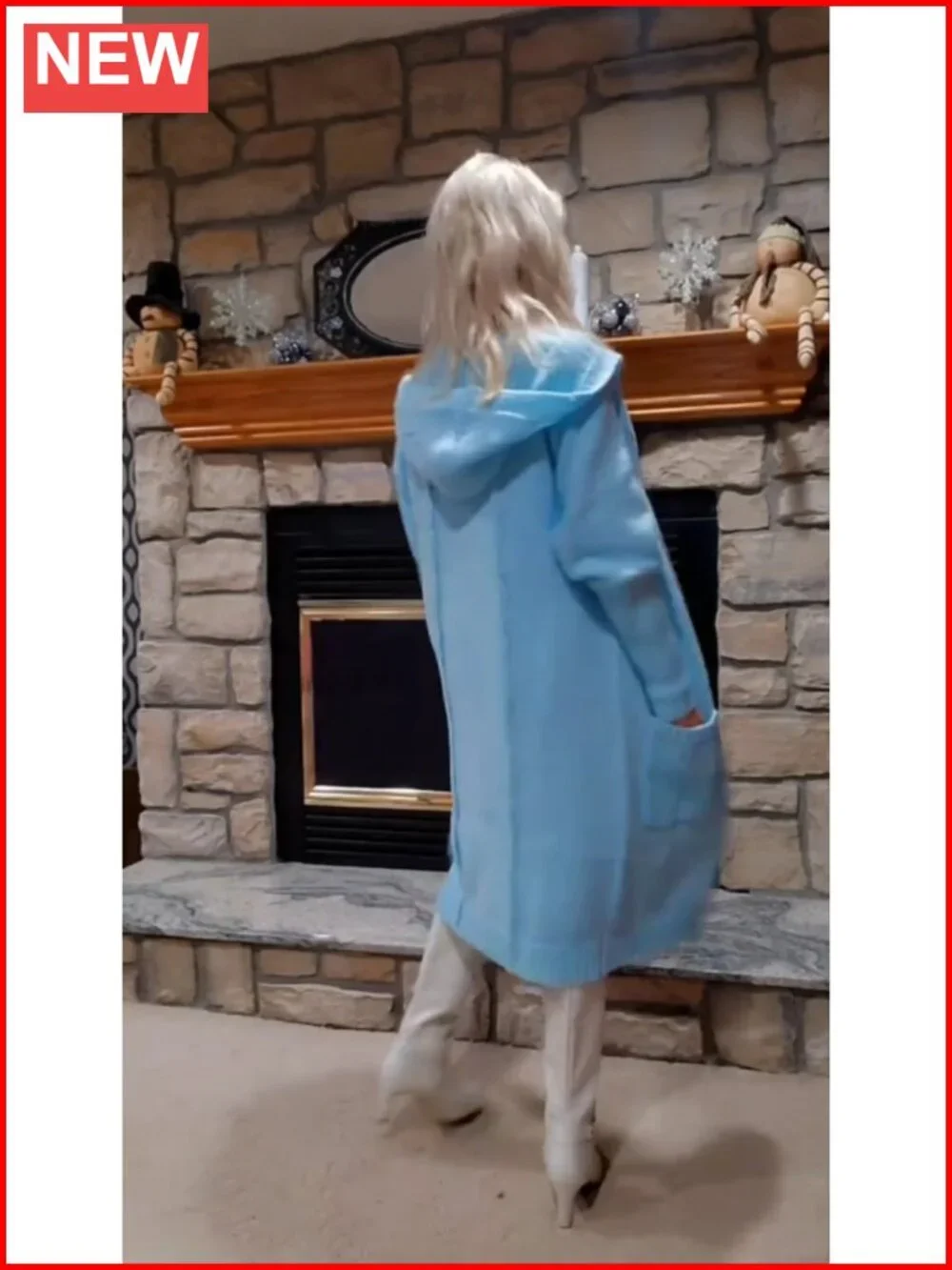 Long Hooded Cardigan Cable Knit Chunky Sweater Coat Oversized